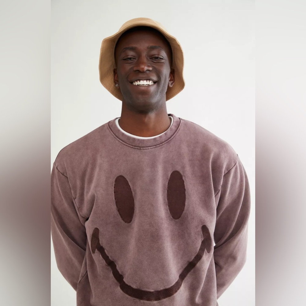 Market X/ Urban Outfitters Smiley Oversized Crew
Neck Sweatshirt Size Medium - Picture 3 of 12